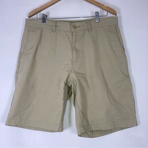 PATAGONIA Men’s 34 Stand Up Beige Organic Cotton Flat Front Shorts 9.5” Inseam
